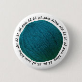 Badge Rond 5 Cm Tricot Lingo Fil Bal Artisanat Turquoise (Devant)