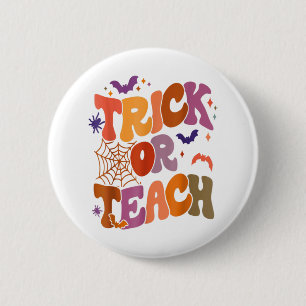 Badge Rond 5 Cm Tricoter ou enseigner Retro Super Halloween Vie de