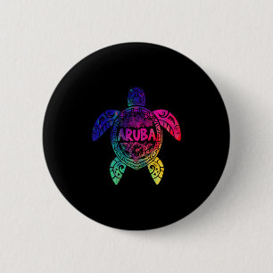 Badge Rond 5 Cm Tril Aru Tie Dye Tortue de mer Aru Plage Vacances