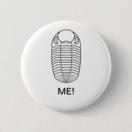 BADGE ROND 5 CM TRILOBITE JE ! (Devant)
