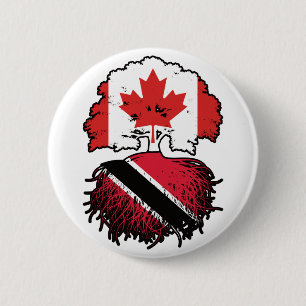 Badge Rond 5 Cm Trinidad et Tobago Trinidadien Canadien Canada