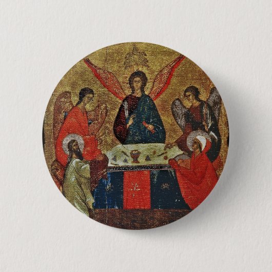Badge Rond 5 Cm Trinité avec les saints (Devant)