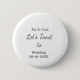 Badge Rond 5 Cm Trinquons au mariage nom date couple simple
