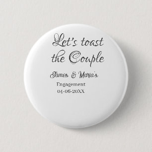 Badge Rond 5 Cm Trinquons pour le nom de la fête de fiançailles du