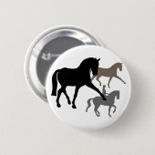 Badge Rond 5 Cm Trio de chevaux de dressage (Devant & derrière)