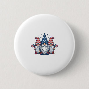 Badge Rond 5 Cm Trio de gnomes patriotiques dessin vectoriel vinta