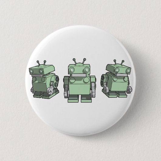 Badge Rond 5 Cm Trio de robot (Devant)