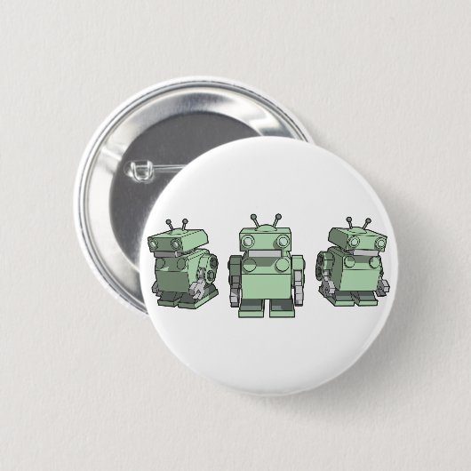 Badge Rond 5 Cm Trio de robot (Devant & derrière)