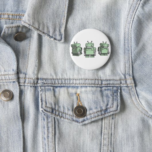 Badge Rond 5 Cm Trio de robot (En situation)