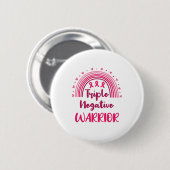 Badge Rond 5 Cm Triple guerrier négatif cancer du sein Arc-en-ciel (Devant & derrière)