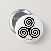 Badge Rond 5 Cm Triple spirale noire Thunder_Cove (Devant & derrière)