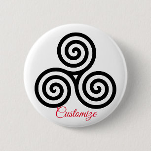 Badge Rond 5 Cm Triple spirale noire Thunder_Cove