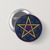 Badge Rond 5 Cm Triquetra de Pentacle pourpre (Devant & derrière)