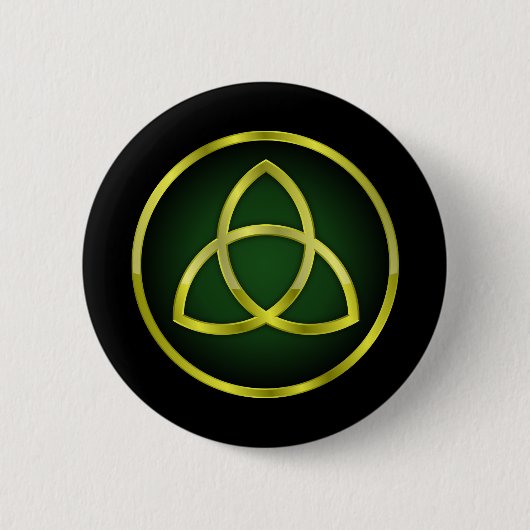 Badge Rond 5 Cm triquetra or et vert (Devant)