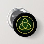 Badge Rond 5 Cm triquetra or et vert (Devant & derrière)