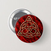 Badge Rond 5 Cm Triquetra Red Silk (Devant & derrière)