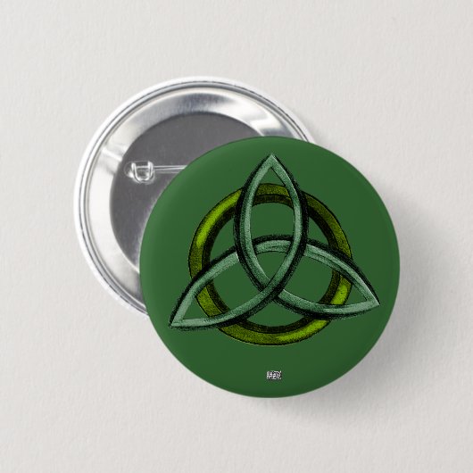 Badge Rond 5 Cm Triquetra (vert) (Devant & derrière)
