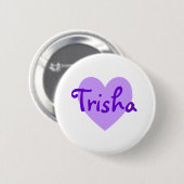 Badge Rond 5 Cm Trisha en violet (Devant & derrière)