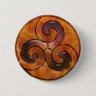 Badge Rond 5 Cm triskele celtique sur l'or