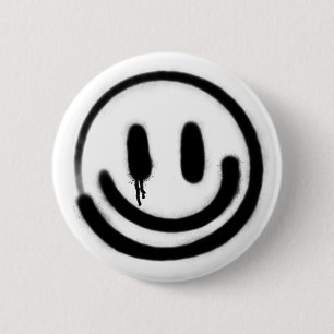 Badge Rond 5 Cm triste émoticône sourire