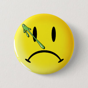 Badge Rond 5 Cm Triste face avec Booger Comic Book Logo Parodie