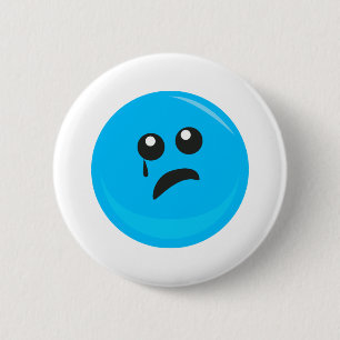 Badge Rond 5 Cm Triste Pleure Mignonne Face