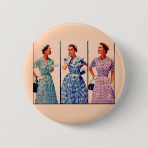 Badge Rond 5 Cm trois 1953 robes - habillement vintage