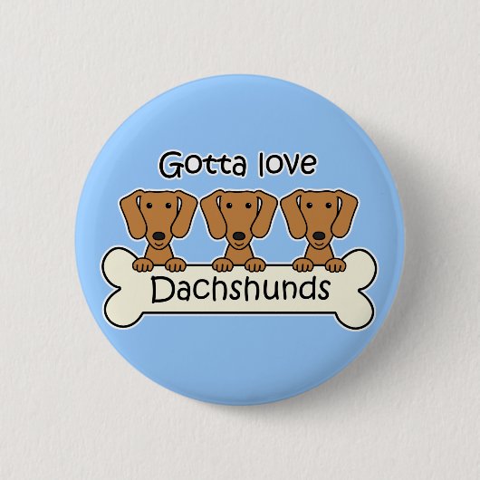 Badge Rond 5 Cm Trois Dachshunds (Devant)