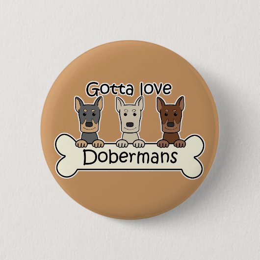 Badge Rond 5 Cm Trois dobermann (Devant)