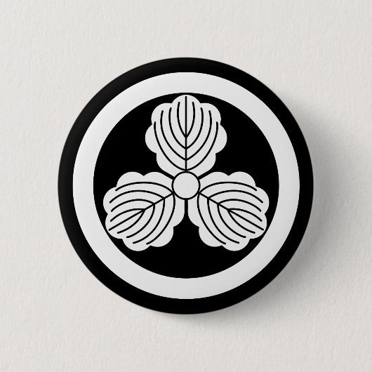 Badge Rond 5 Cm Trois feuilles de chêne(1) en cercle (Devant)