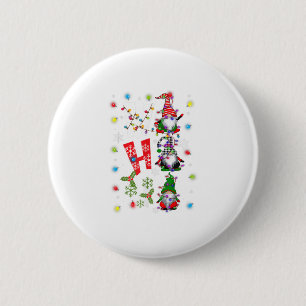 Badge Rond 5 Cm Trois Gnomes de Noël Ho-Ho-Ho - Gar