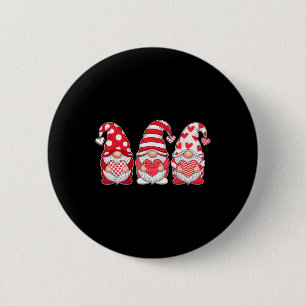 Badge Rond 5 Cm Trois Gnomes tenant le coeur Valentines Journée Fe