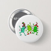 Badge Rond 5 Cm Trois Grenouilles Danseuses (Devant & derrière)
