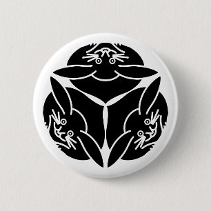 Badge Rond 5 Cm Trois lapins