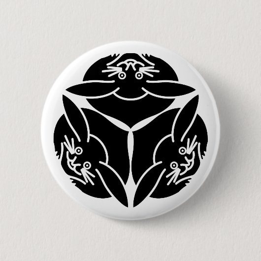 Badge Rond 5 Cm Trois lapins (Devant)