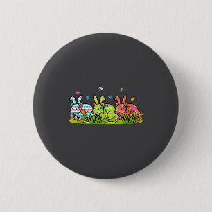 Badge Rond 5 Cm Trois lapins colorés Ossums Panier de Pâques Fam
