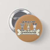 Badge Rond 5 Cm Trois lévriers (Devant & derrière)