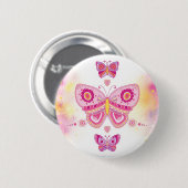 Badge Rond 5 Cm Trois papillons (Devant & derrière)