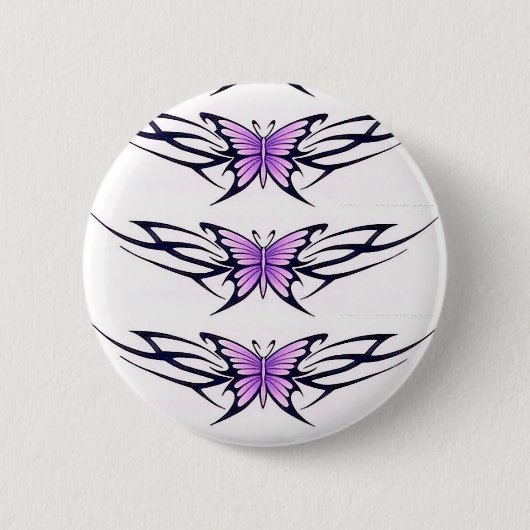 Badge Rond 5 Cm trois papillons violets (Devant)
