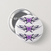 Badge Rond 5 Cm trois papillons violets (Devant & derrière)