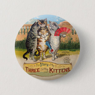 Badge Rond 5 Cm Trois Petits Chatons Illustration de Mère l'Oie