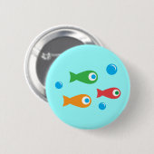 Badge Rond 5 Cm Trois poissons mignons (Devant & derrière)