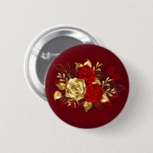 Badge Rond 5 Cm Trois Roses de bijoux (Devant & derrière)
