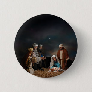 Badge Rond 5 Cm Trois sages à la nativité