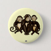 Badge Rond 5 Cm Trois singes sages (Devant)