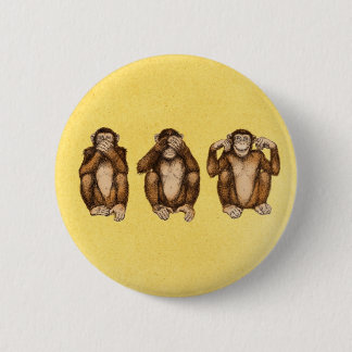 Badge Rond 5 Cm Trois singes sages