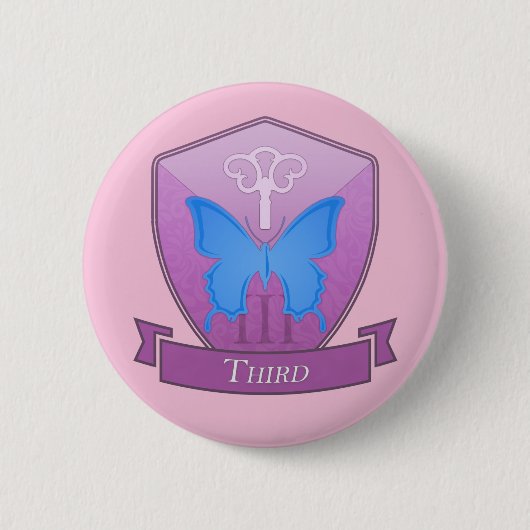 Badge Rond 5 Cm Troisième - Épingle de l'école Mt. Calibeen (Devant)