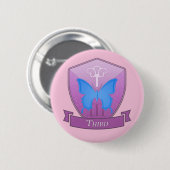 Badge Rond 5 Cm Troisième - Épingle de l'école Mt. Calibeen (Devant & derrière)