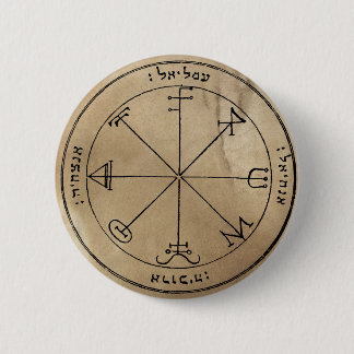Badge Rond 5 Cm Troisième pentagramme de bouton de Saturn