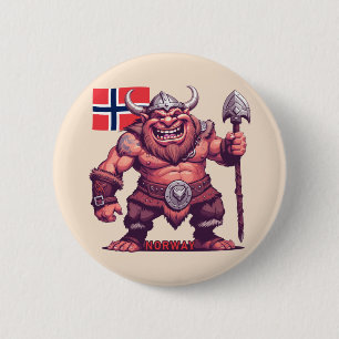 Badge Rond 5 Cm Troll norvégien